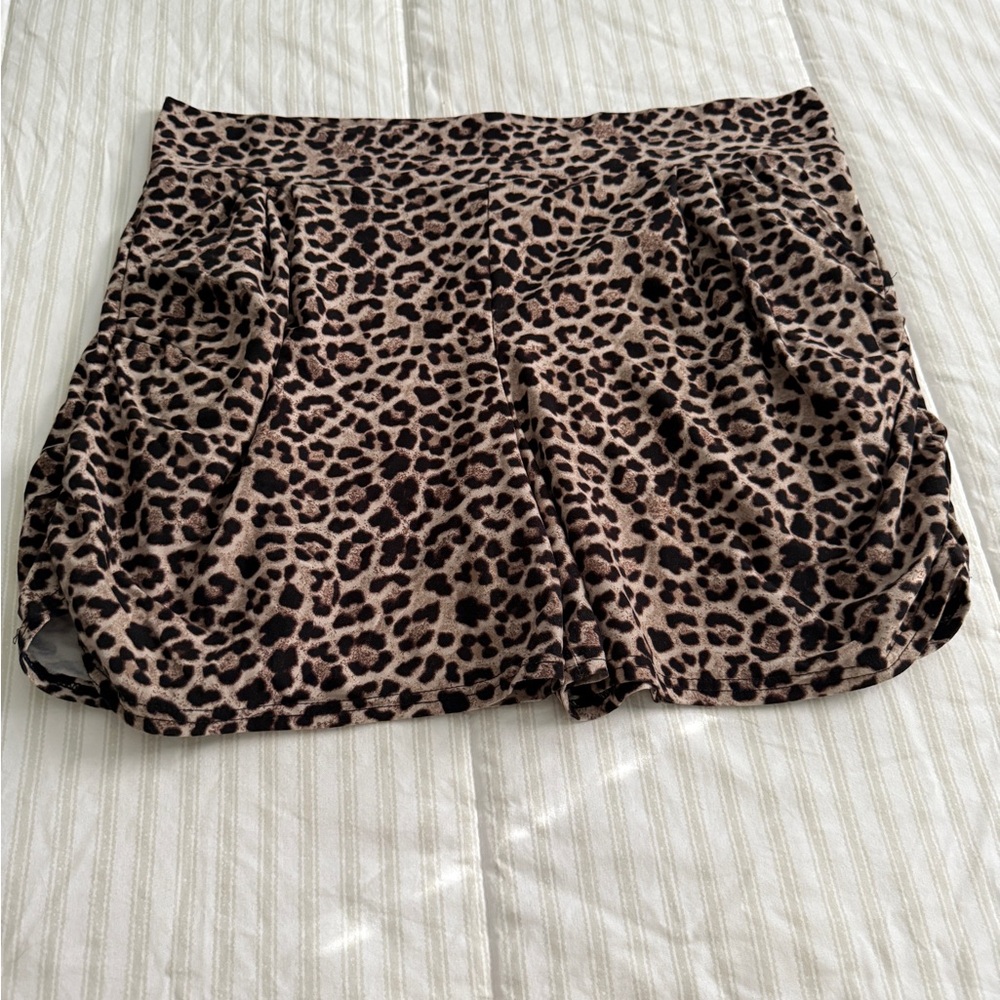 Leopard Print Athletic Shorts